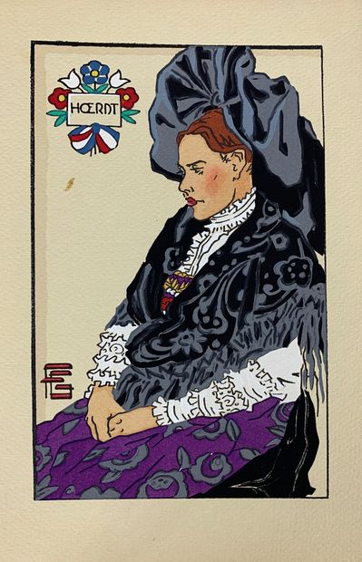 null 
Georges GÉO-FOURRIER (1898-1966)
Sept estampes imprimées concernant l'Alsace
15...