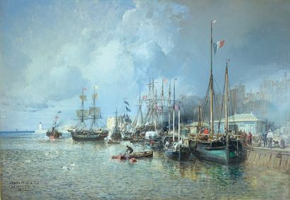 null Jules Achille NOËL (1810-1881)

Vue du port du Havre, 1872.

Huile sur toile...