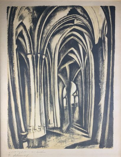 null Robert DELAUNAY (1885-1941)

L'Eglise Saint Séverin, 1959.

Lithographie en...