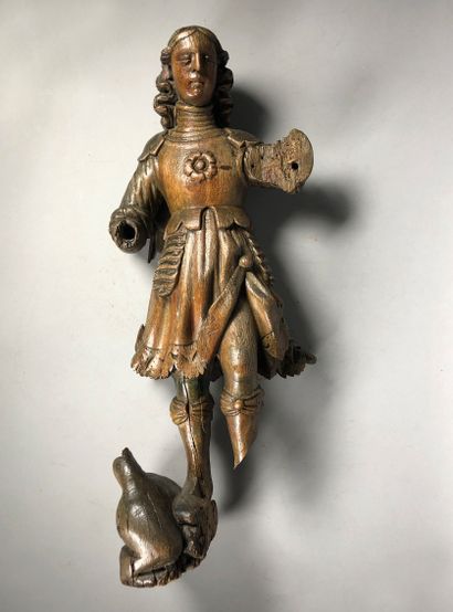 null Ecole du XVIIIe siècle

Figure d'archange.

Sculpture en bois. Trace de polychromie....
