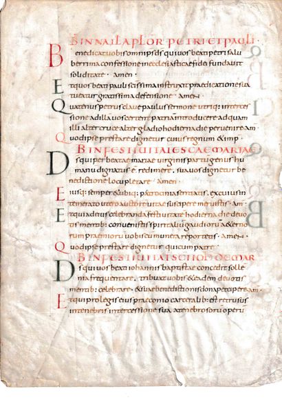 null Fragment d’un collectaire carolingien, seconde moitié du IXe s

Feuillet manuscrit...