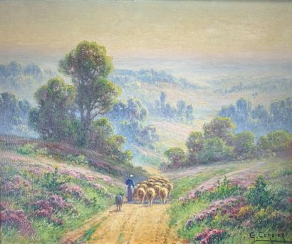 null Gaston CORBIER (1869-1945)

Le troupeau de moutons. 

Huile sur toile signée...