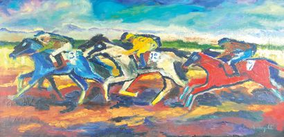 null Ramon DILLEY (1932)

"Les courses", 1968.

Huile sur toile signée et datée en...