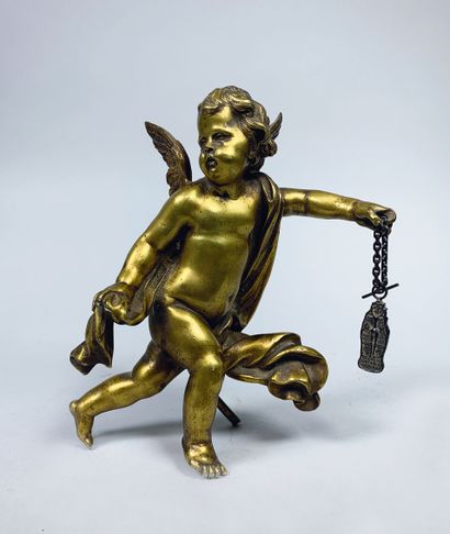 null 
Elément décoratif figurant un angelot en bronze à patine mordorée.




France,...