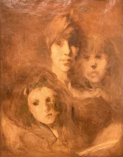 null Eugène Anatole CARRIERE (1849-1906) (Entourage de)

Femme et enfants.

Huile...