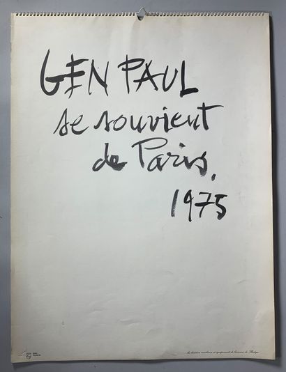 null GEN PAUL (1895-1975)

Gen Paul se souvient de Paris, 1975.

Calendrier imprimé...