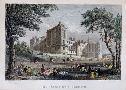 null Ensemble de huit estampes sur Saint-Germain-En-Laye :

- "Vue du château de...
