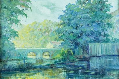 null Auguste-Jean CLAIRE (1881-1970)

Coup de lumière sur l'étang, vers 1920.

Huile...