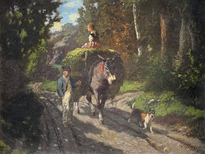 null Jules Jacques VEYRASSAT (1828-1893)

L'âne tirant une carriole de foin.

Huile...