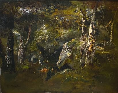 null Narcisse Virgile DIAZ DE LA PEÑA (1807-1876)

Le petit jour en forêt.

Huile...