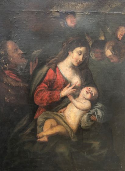 null Ecole française du XVIIe siècle

Vierge à l'Enfant.

Huile sur toile (accidents)....
