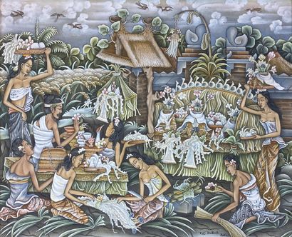 null I Wayan DURUS (né en 1940)

Scène de danse à Bali.

Huile sur toile signée en...