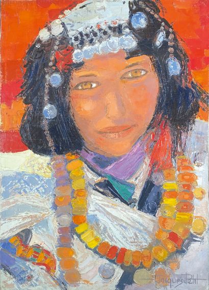 null Jacques PETIT (XXe siècle)

"Marocaine, femme berbère".

Huile sur toile signée...