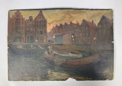 null Charles FOUQUERAY (1869-1956)

Coucher du soleil sur les canaux à Bruges, 1897.

Huile...