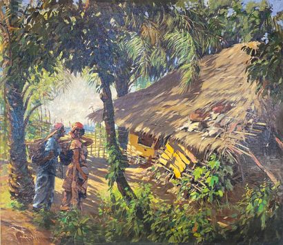 null Guilherme d'Oliveira MARQUES (1887-1960)

Village africain animé.

Huile sur...