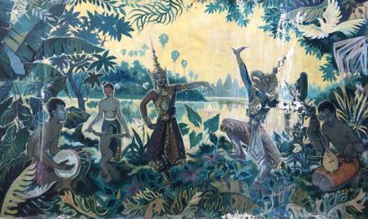 null Henri JOUBIOUX (1924-1986)

"Scène du Cambodge, Ramayana", Saigon, 1954. 

Importante...