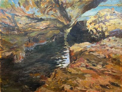 null Georges Antoine ROCHEGROSSE (1859-1938)

La source.

Huile sur panneau signé...