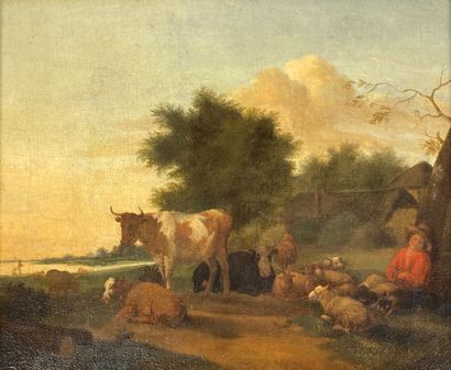 null Ecole hollandaise de XVIIIe siècle

Berger et son troupeau. 

Peinture sur toile....