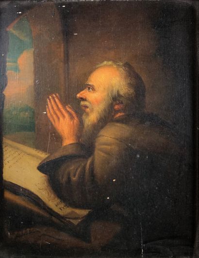 null French school of the XVIIIth century

Saint in prayer.

Painting on panel.

29...
