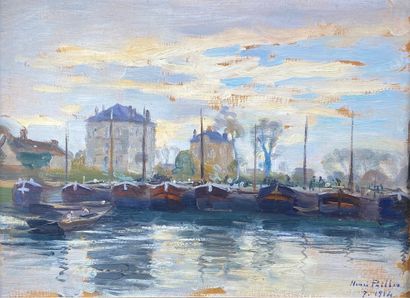 Henri PAILLER (1876-1954)

Le pont de péniches...