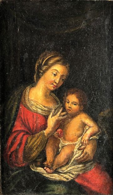 null Ecole française du XVIIIe siècle

Vierge à l'enfant.

Peinture sur panneau.

Vue...
