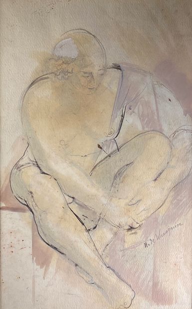 null Henry DE WAROQUIER (1881-1970)

Man draped in the antique style. 

Watercolor...