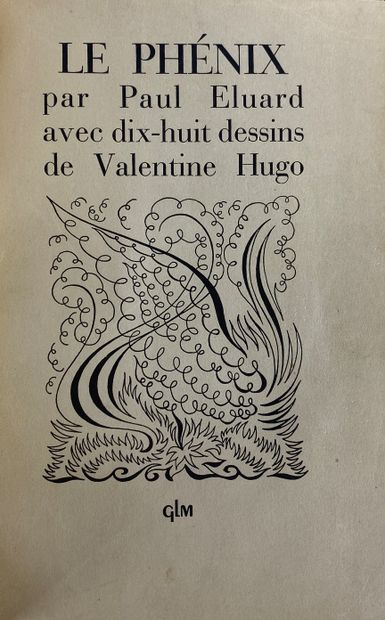 null Paul ÉLUARD, Valentine. HUGO, Le phénix, Paris, GLM, 1951. In-4 reliure cuir,...