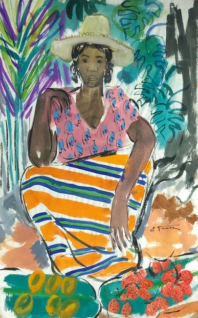 null Elisabeth FAURE (1906-1964)

Portrait of a seated woman, Madagascar.

Watercolor...
