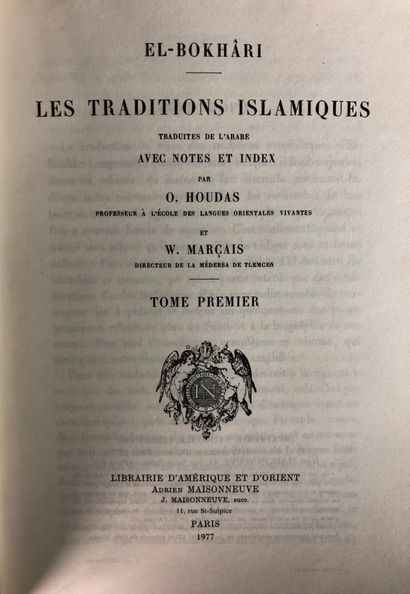 null EL-BOKHARI, Les traditions islamiques, Librairie d'Amérique et d'Orient, Adrien...