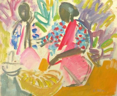 null Elisabeth FAURE (1906-1964)

Portrait of two women in Madagascar.

Oil on canvas...