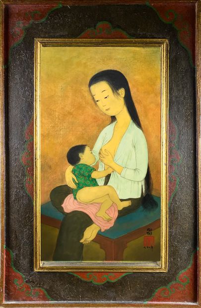 null 
Trung Thu MAI (1906-1980) known as MAI THU

The hour of tete(e).

Ink and color...