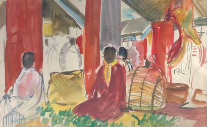 null Elisabeth FAURE (1906-1964)

The market of Madagascar.

Watercolor signed lower...