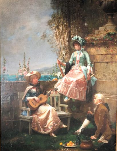 null Georges DEVY (XIXe siècle)

Concert privé, 1883. 

Huile sur toile signée et...