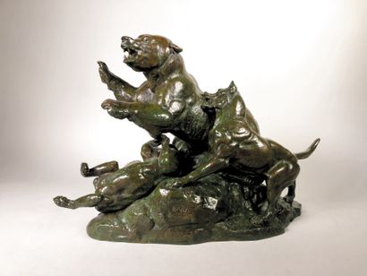 null Antoine-Louis BARYE (1795-1875)

Ours fuyant des chiens (de la « chasse à l’ours...