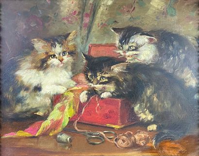 null Henriette RONNER-KNIP (1821-1909) (Attribué à)

Chats jouant dans la boite à...