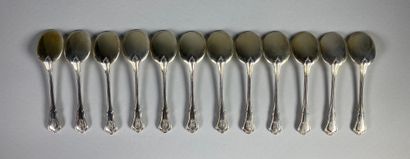 null Emile PUIFORCAT

Suite of twelve silver and vermeil ice-cream spoons, monogrammed....