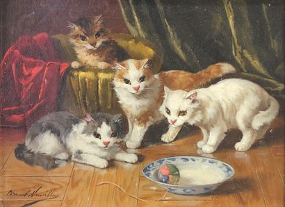 null Alfred Arthur BRUNEL DE NEUVILLE (1852-1941)

Les chats à la pelote.

Huile...