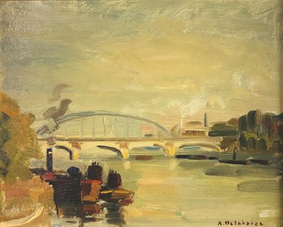 André DELAHAIZE (XXe siècle) 
Le pont Sully,...