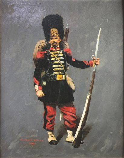 null Raymond FAIVRE (XIXe siècle)

Grenadier de la garde de Napoléon III, 1890.

Huile...
