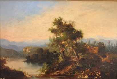 null F. MINEAU (XIXe siècle)

Paysages lacustres, 1859.

Paire de peintures sur panneaux...