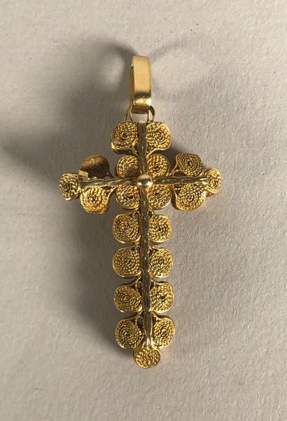 Croix en pendentif en or jaune 18K (750°/°°)...