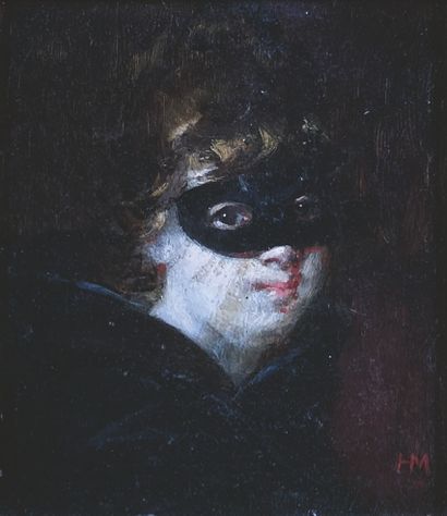 null Hippolyte MICHAUD (1831-1886) 

Le vice masqué. 

Peinture sur panneau monogrammé...