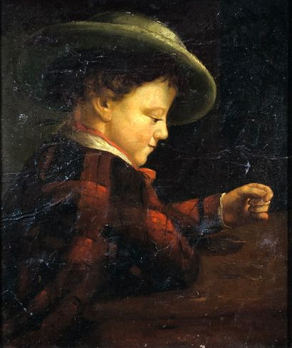 null French school of the 19th century

Portrait of a child.

Oil on canvas.

46...