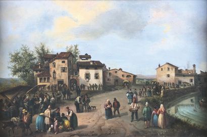 null Ecole italienne du XIXe siècle, entourage de Carlo FERRARI (1813-1871)

Le marché.

Huile...