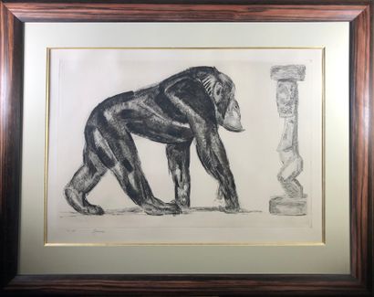 Paul JOUVE (1878-1973)

Chimpanzé à la statue...