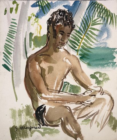 null Stéphane MAGNARD (1917-2010)

Tahiti.

Lot de onze aquarelles et gouaches, neuf...