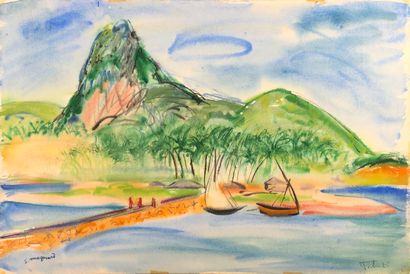 null Stéphane MAGNARD (1917-2010)

Collines tahitiennes.

Aquarelle signée en bas...