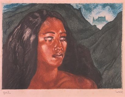null Serge GRES (1899-1970)

Tahitienne sur fond de paysage.

Eau-forte en couleurs,...