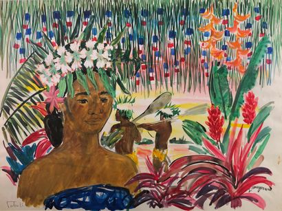 null Stéphane MAGNARD (1917-2010)

Vahiné à la couronne de fleurs, Tahiti.

Aquarelle...