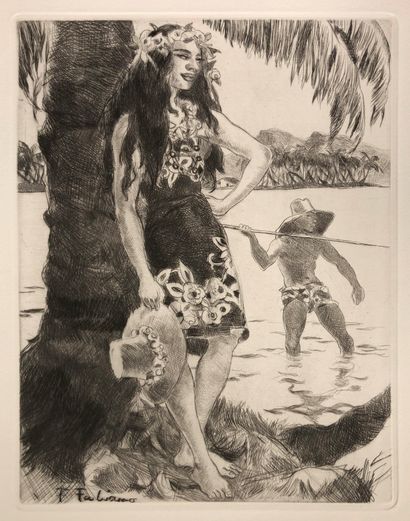 null Fabien FABIANO (1883-1962)

La Tahitienne et le pêcheur.

Eau-forte signée dans...